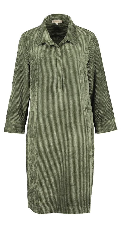 Groen ribfluwelen kleed Signe Nature