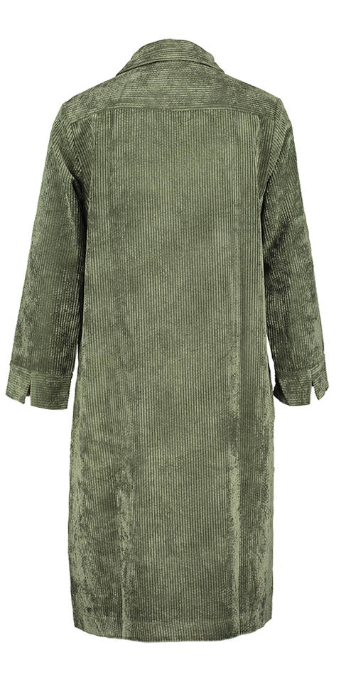 Groen ribfluwelen kleed Signe Nature