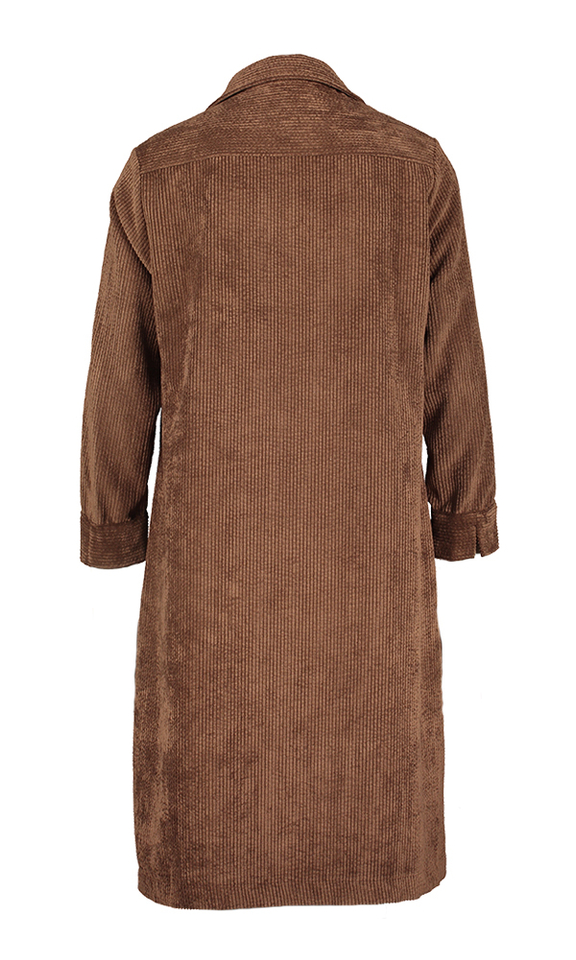 Bruine jurk in ribfluweel Signe Nature