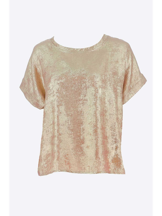 Goudkleurige blouse met korte mouwen Signe Nature