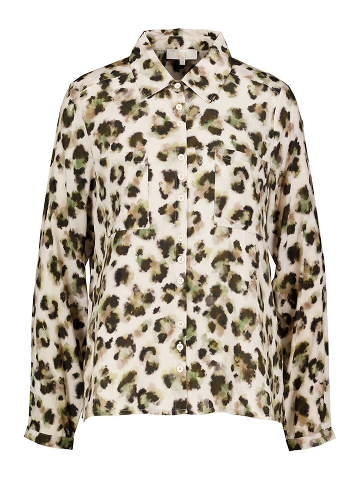 Beige/Groene bleos in dierenprint Signe Nature 