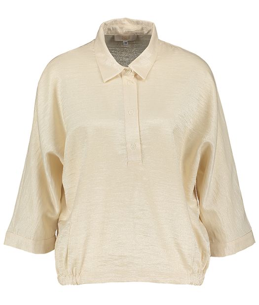 Beige glanzende bloes Signe Nature