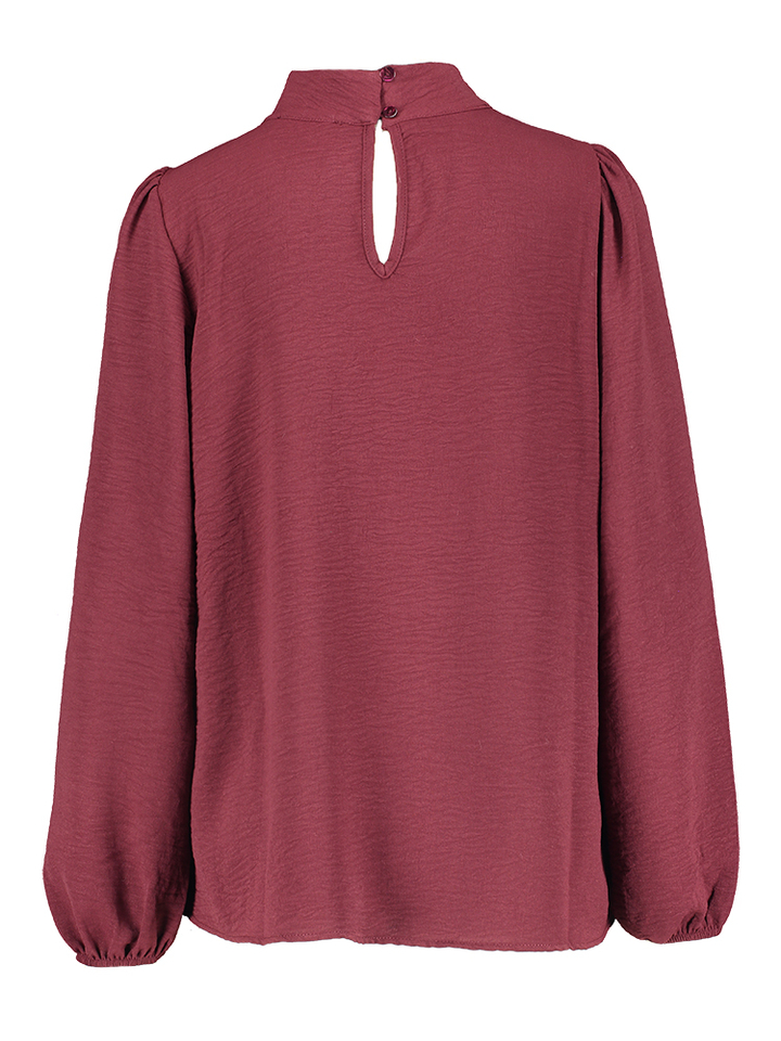 Bordeaux blouse met lange mouwen en rechtopstaande kraag Signe Nature