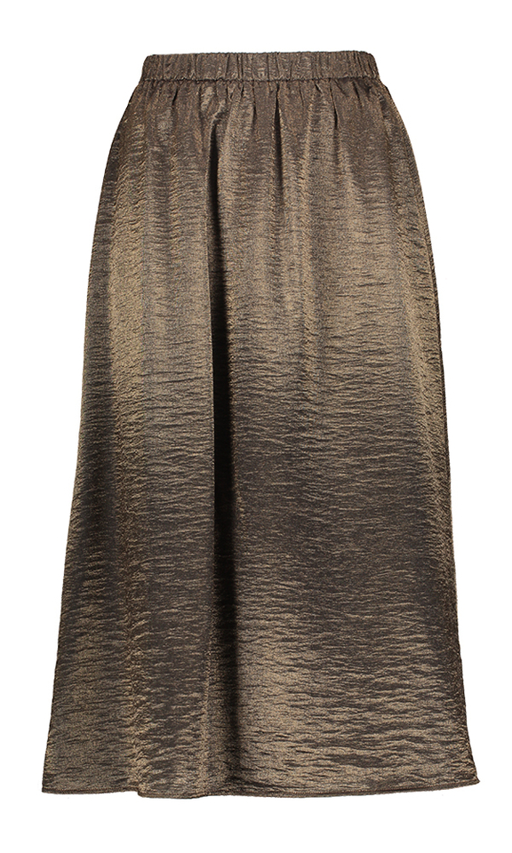 Bruine halflange rok met elastiek Signe Nature