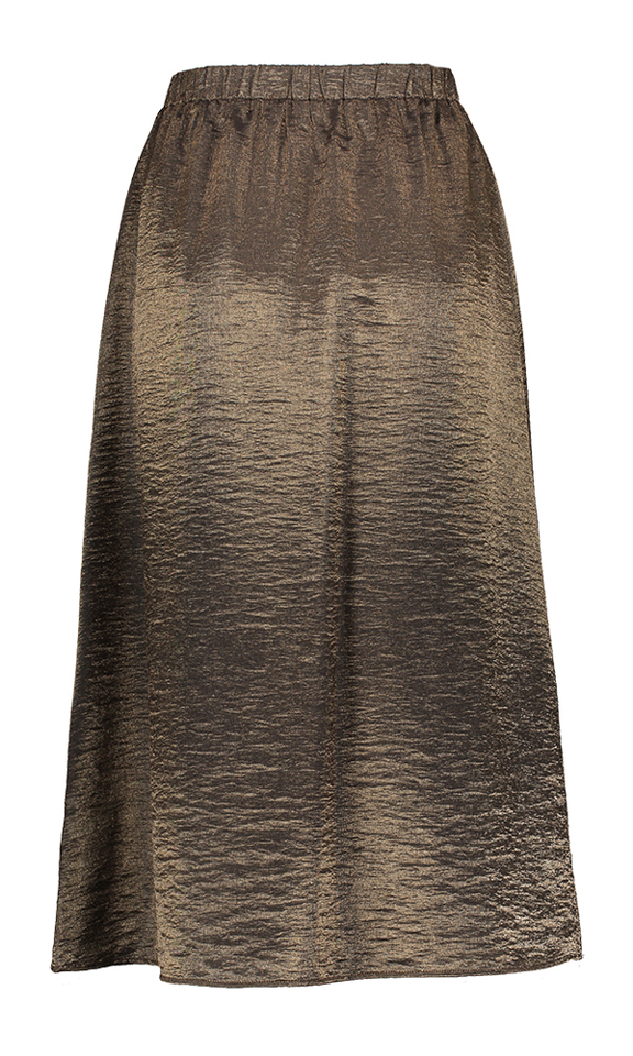 Bruine halflange rok met elastiek Signe Nature