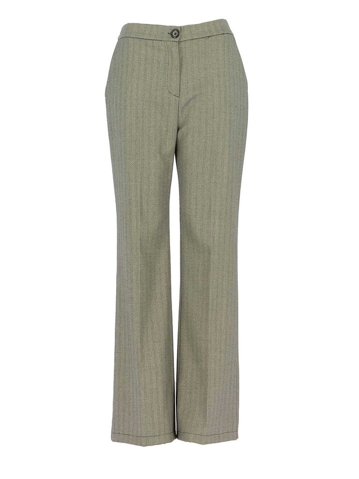 Taupekleurige lange broek met strepen Signe Nature 