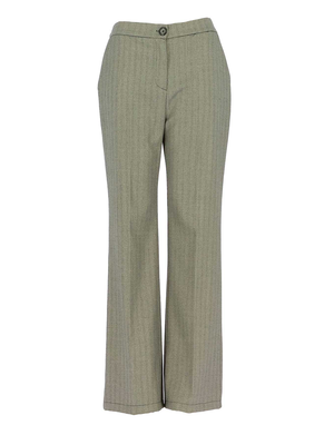 Taupekleurige lange broek met strepen Signe Nature