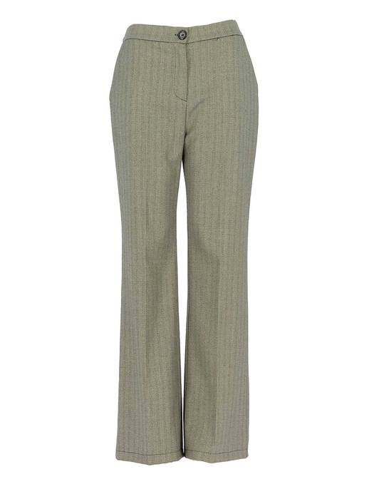 Taupekleurige lange broek met strepen Signe Nature