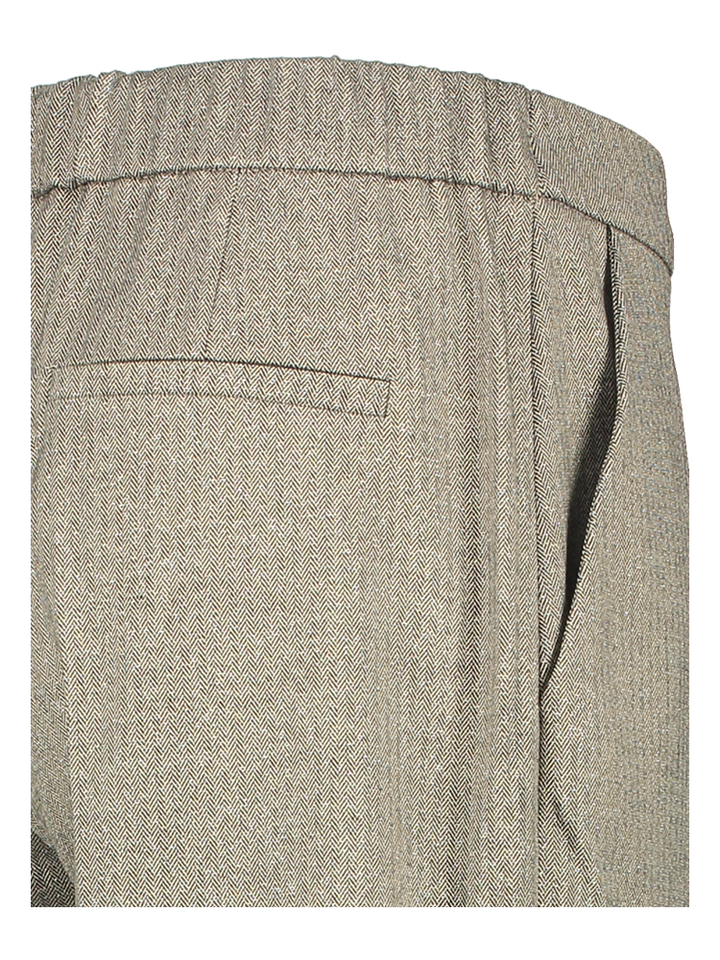 Grijze geklede broek met fijn motief Signe Nature