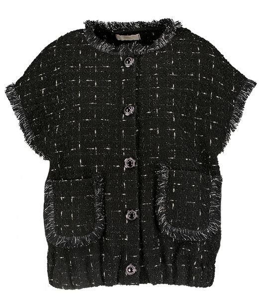 Zwarte gilet met metaaldraad en knopen Signe Nature