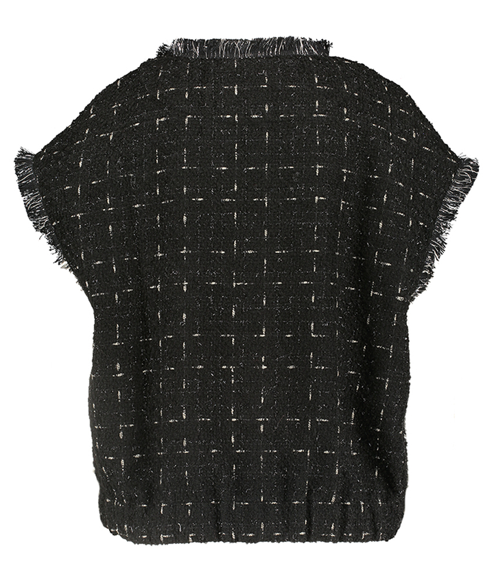 Zwarte gilet met metaaldraad en knopen Signe Nature 