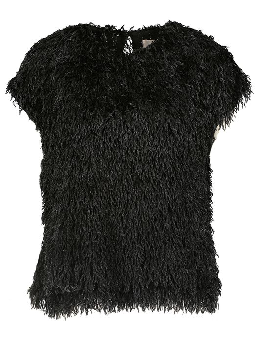 Zwarte blouse in pluimstructuur Signe Nature