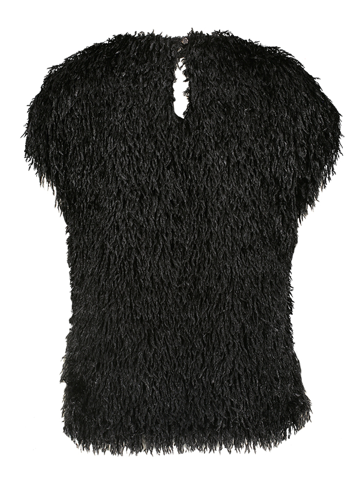 Zwarte blouse in pluimstructuur Signe Nature 