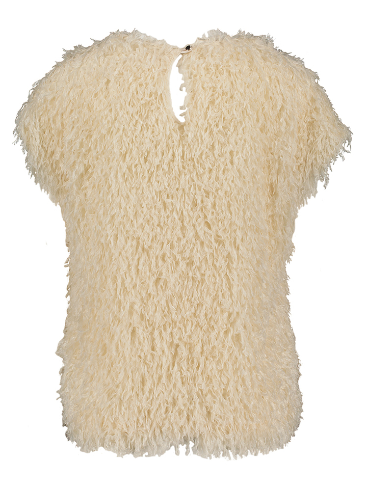 Ecrukleurige blouse in pluimstructuur Signe Nature 