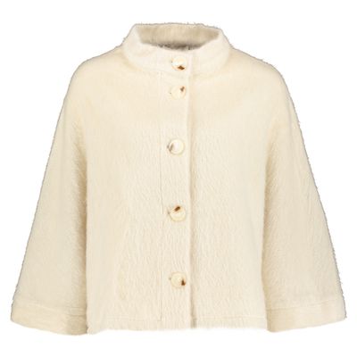 Beige poncho met knopen Signe Nature