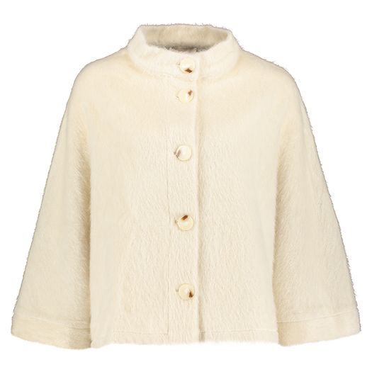 Beige poncho met knopen Signe Nature
