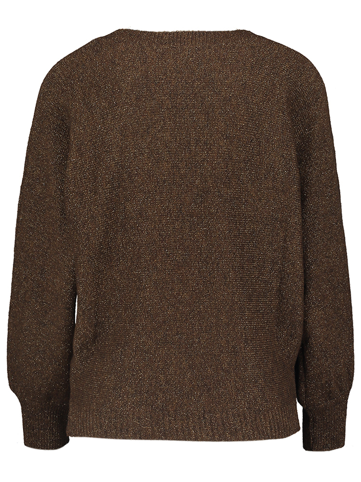Bruine pull met glitterdraad Signe Nature
