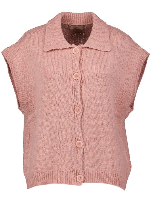 Roze gilet zonder mouwen met knopen Signe Nature
