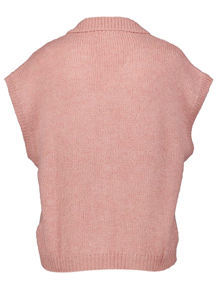 Roze gilet zonder mouwen met knopen Signe Nature