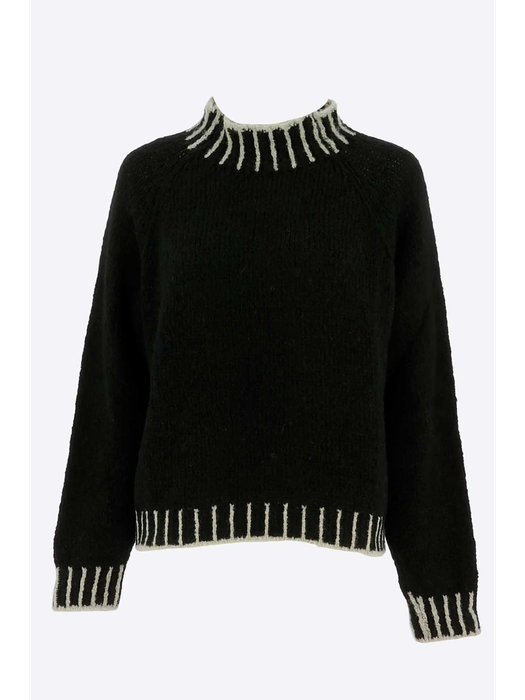 Zwarte trui met grijze details Signe Nature