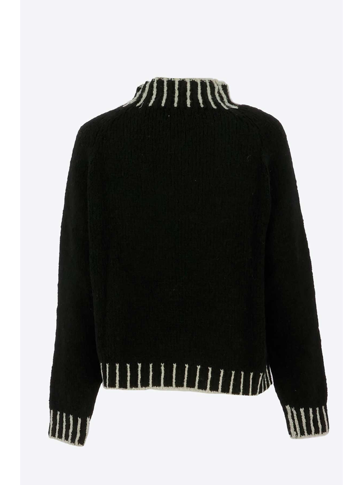 Zwarte trui met grijze details Signe Nature 