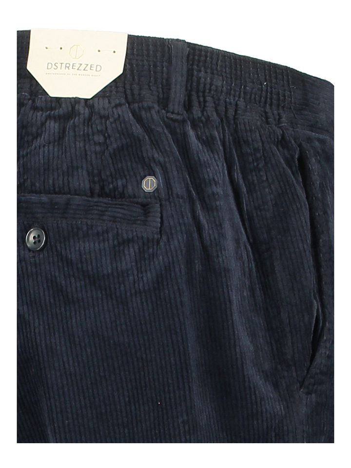 Donkerblauwe ribfluwelen broek Dtrezzed 