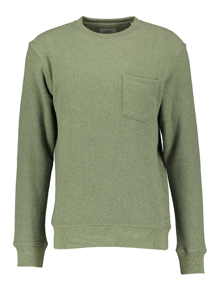 Groene katoenen sweater met ronde hals in badstof Dstrezzed