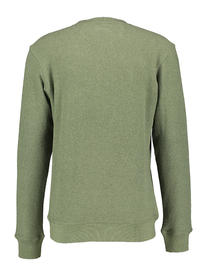 Groene katoenen sweater met ronde hals in badstof Dstrezzed