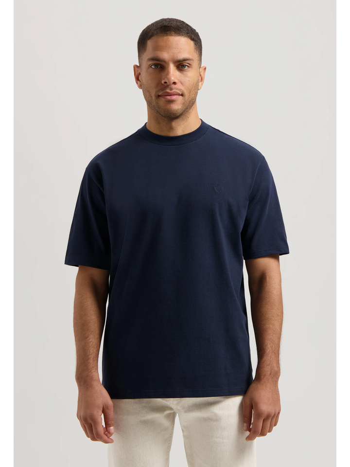 Blauwe katoenen t-shirt met merklogo Dstrezzed