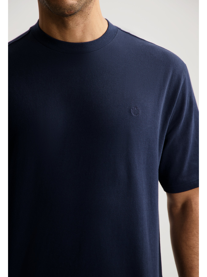 Blauwe katoenen t-shirt met merklogo Dstrezzed