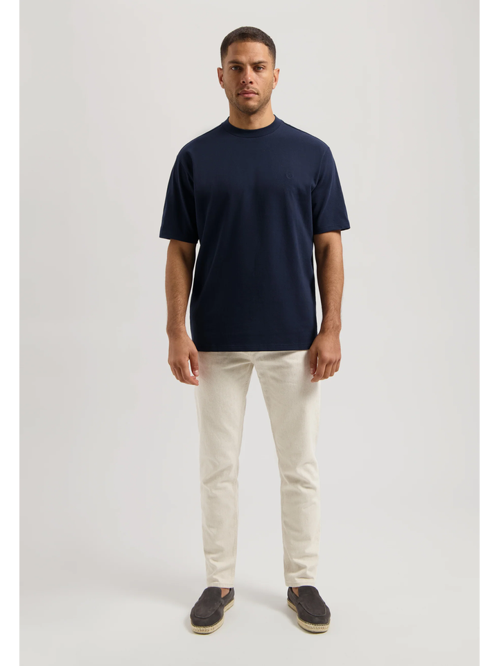 Blauwe katoenen t-shirt met merklogo Dstrezzed