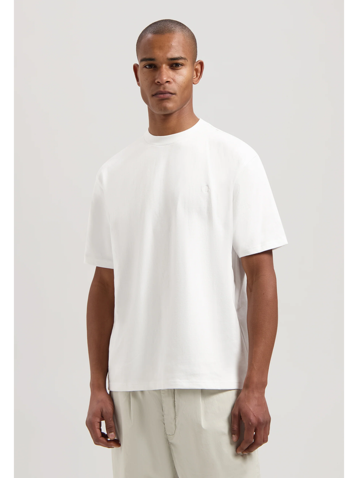 Witte katoenen t-shirt met merklogo Dstrezzed