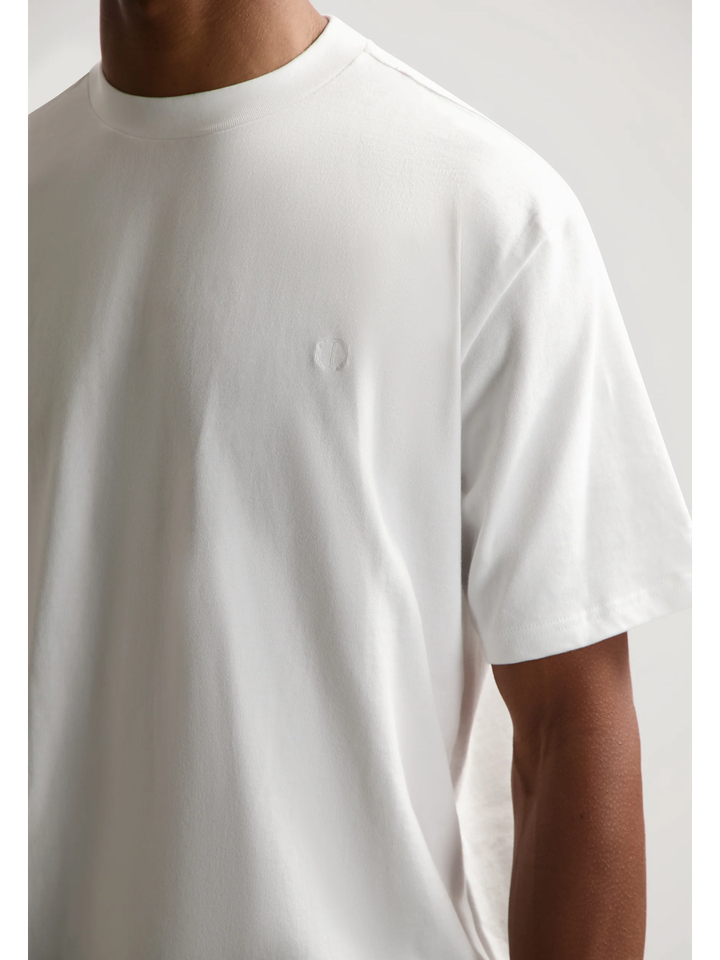 Witte katoenen t-shirt met merklogo Dstrezzed