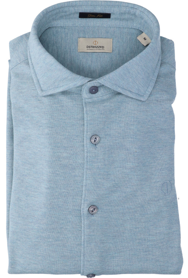 Muntgroene katoenen hemd (regular fit) met lange mouwen Dstrezzed