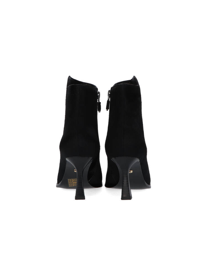 Zwarte enkellaars pimp met trechterhak Lola Cruz