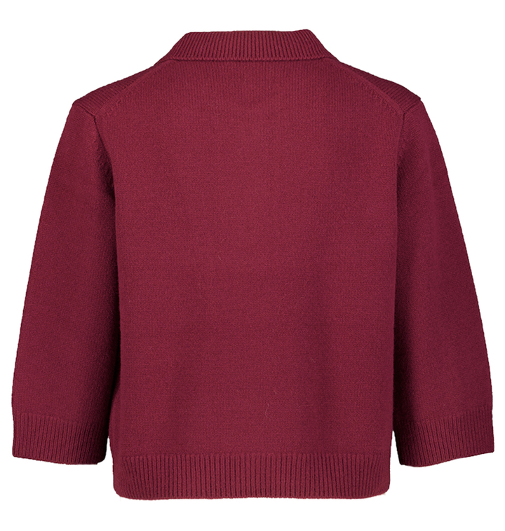 Bordeaux wollen gilet met knopen en opgestikte zak Zenggi 