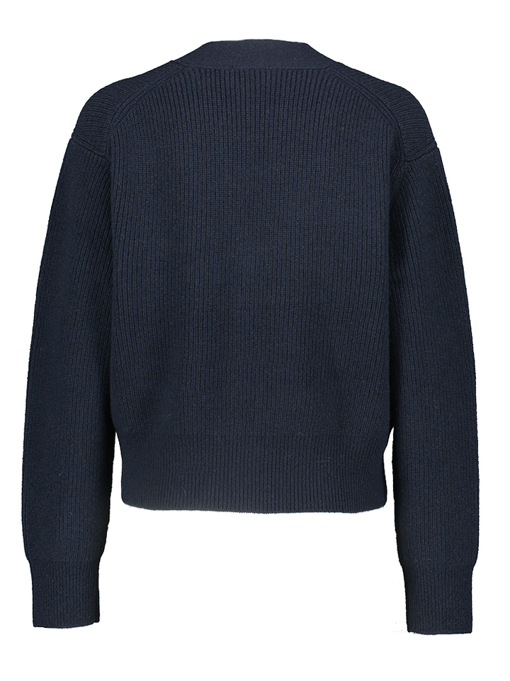 Blauwe wollen gilet met knopen Zenggi 