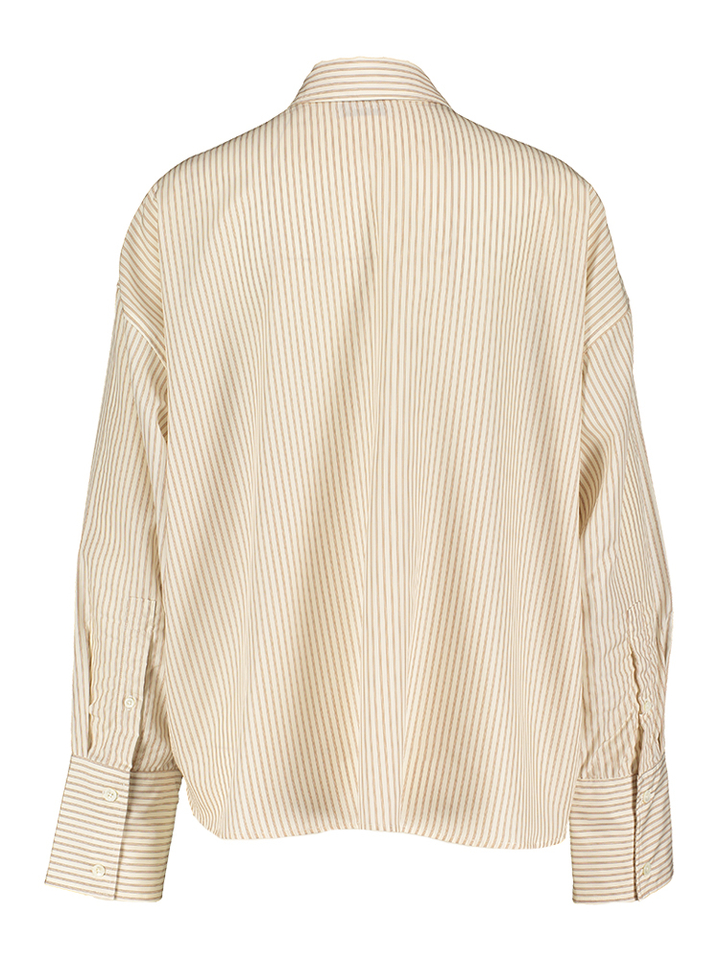 Ecrukleurige gestreepte blouse met lange mouwen Zenggi