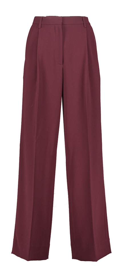 Bordeaux wijde broek met bandplooi Zenggi