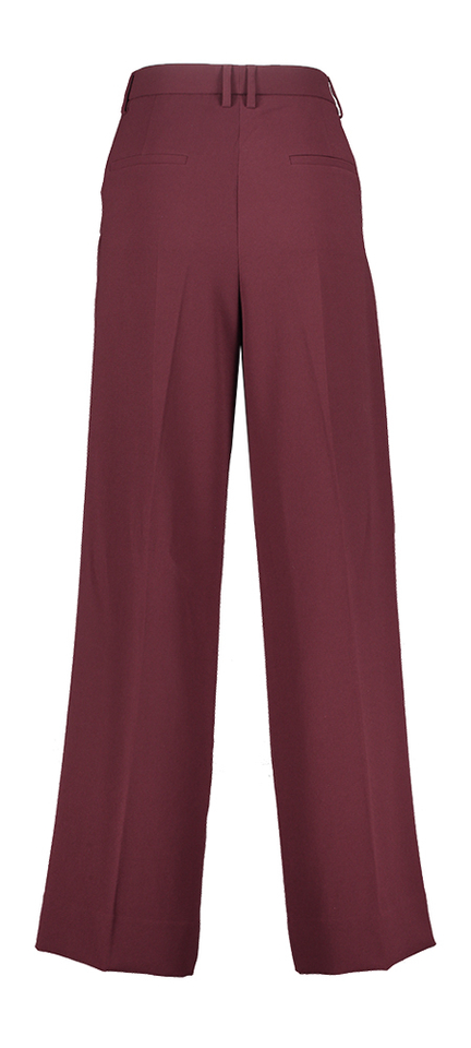 Bordeaux wijde broek met bandplooi Zenggi