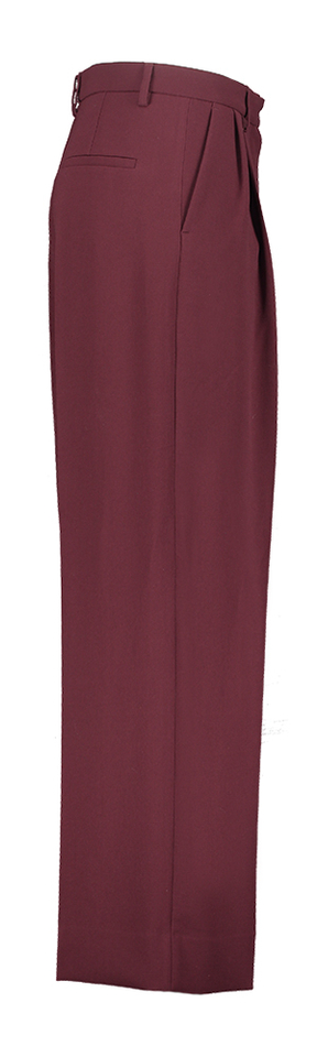 Bordeaux wijde broek met bandplooi Zenggi