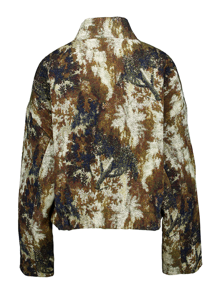 Multicolor jas met print en drukknopen Zenggi