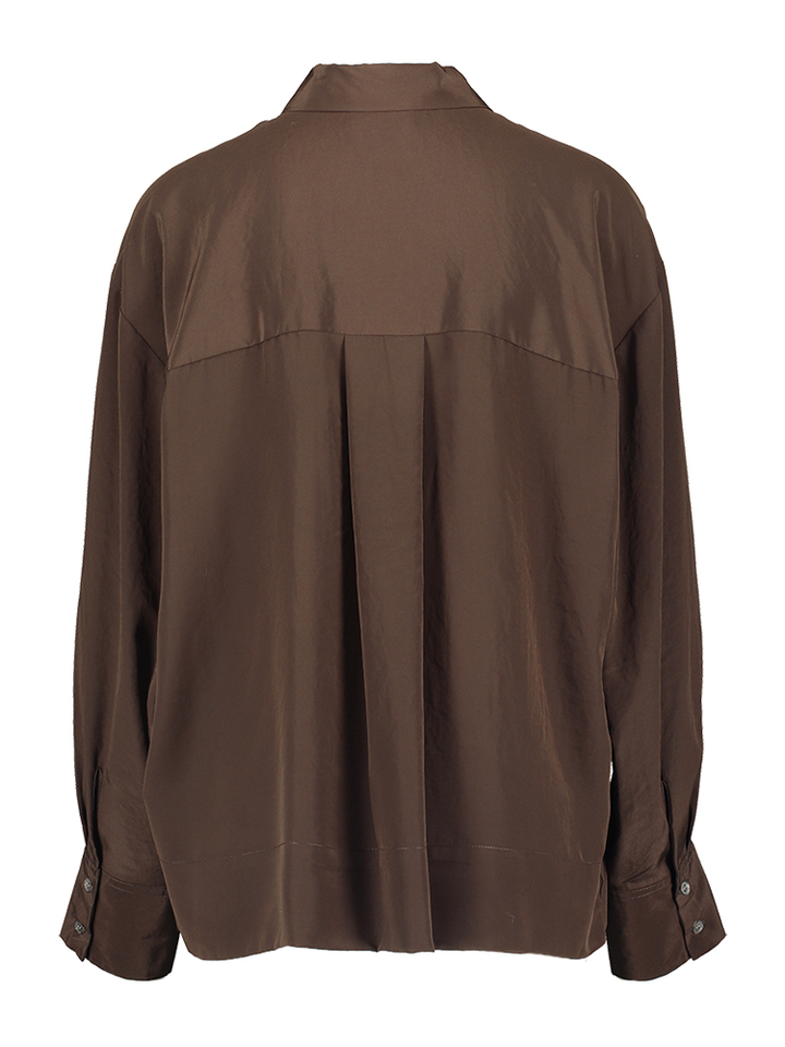 Bruine blouse met knopen en lange mouwen Zenggi 