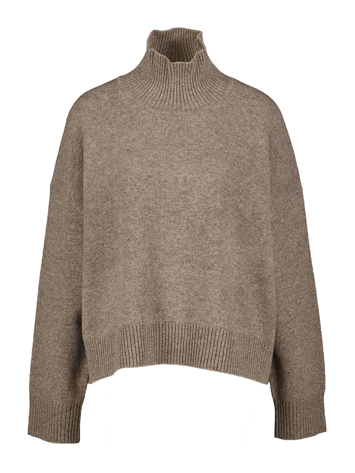 Bruine trui met opstaande kraag Zenggi 