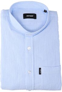 Antwrp Lichtblauw katoenen hemd (slim fit) met strepen en lange mouwen