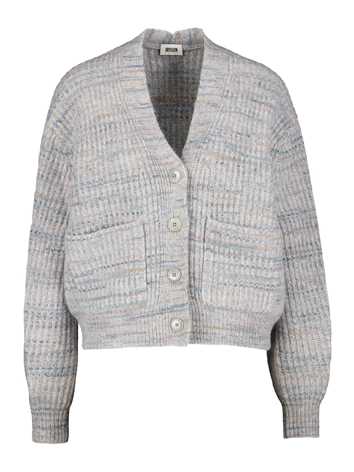 Wollen grijze gilet met knopen Coopie Drykorn