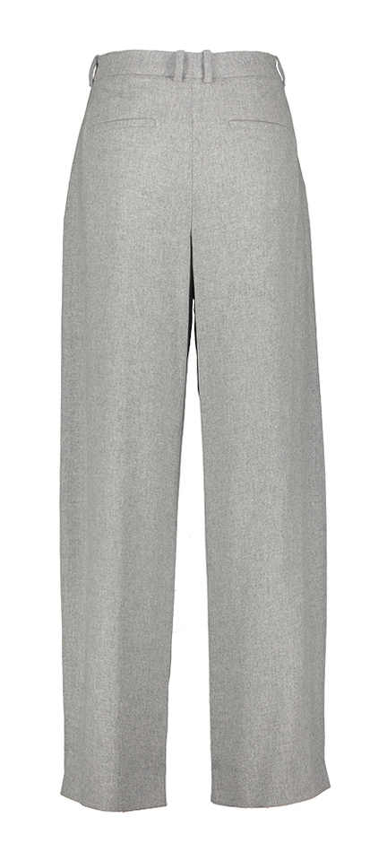 Grijze wijde wollen broek met bandplooiInk Drykorn