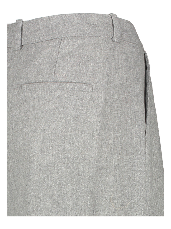 Grijze wijde wollen broek met bandplooiInk Drykorn