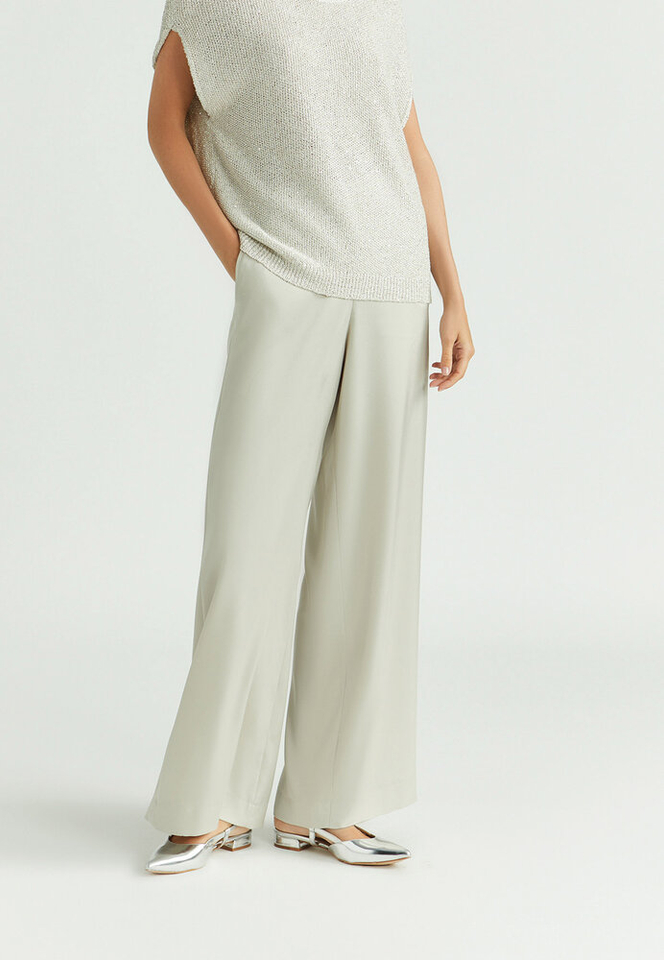 Taupe glanzende broek Paina Xandres