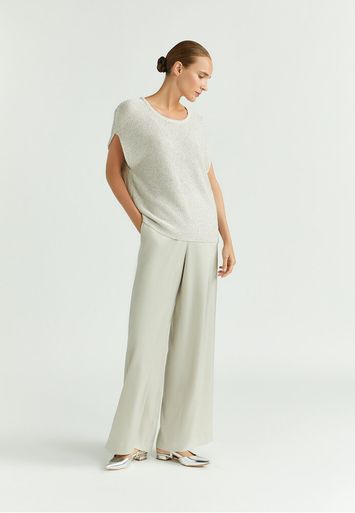 Taupe glanzende broek Paina Xandres
